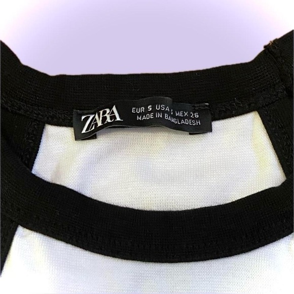 Zara white and black cropped halter tank top - Picture 3 of 4